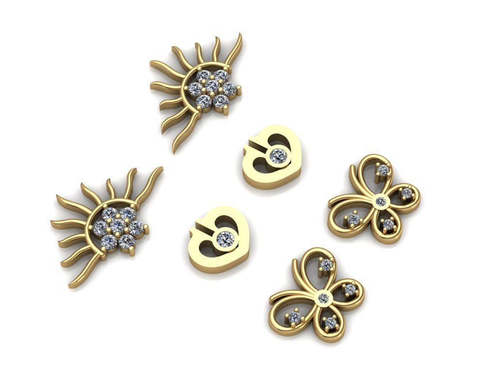 Earrings Collection 42 models Jewelry Gold 3D print model_7