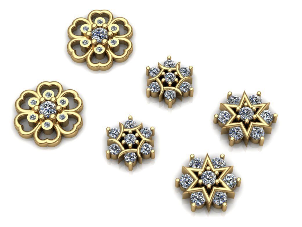 Earrings Collection 42 models Jewelry Gold 3D print model_11