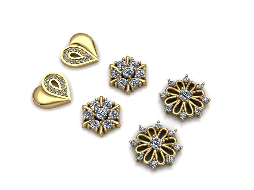 Earrings Collection 42 models Jewelry Gold 3D print model_3