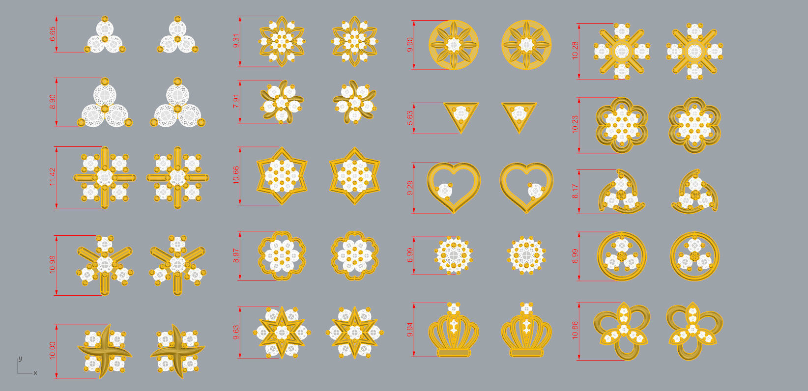 Earrings Collection 42 models Jewelry Gold 3D print model_16