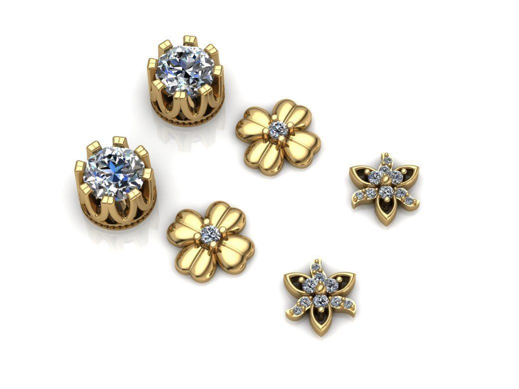 Earrings Collection 42 models Jewelry Gold 3D print model_6