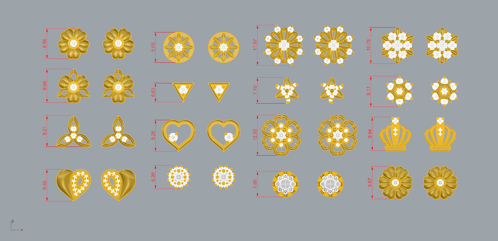 Earrings Collection 42 models Jewelry Gold 3D print model_17