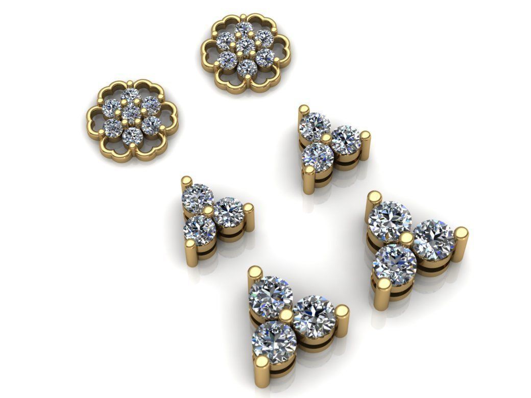 Earrings Collection 42 models Jewelry Gold 3D print model_15