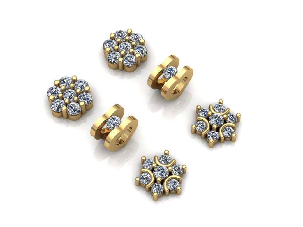 Earrings Collection 42 models Jewelry Gold 3D print model_14