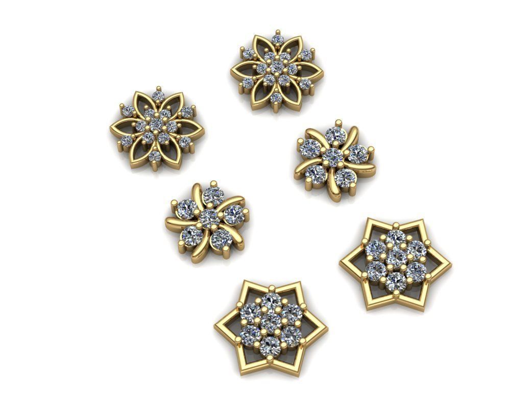 Earrings Collection 42 models Jewelry Gold 3D print model_5