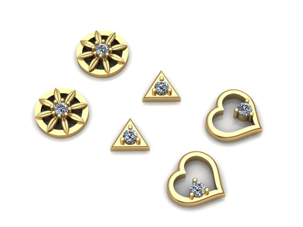 Earrings Collection 42 models Jewelry Gold 3D print model_2