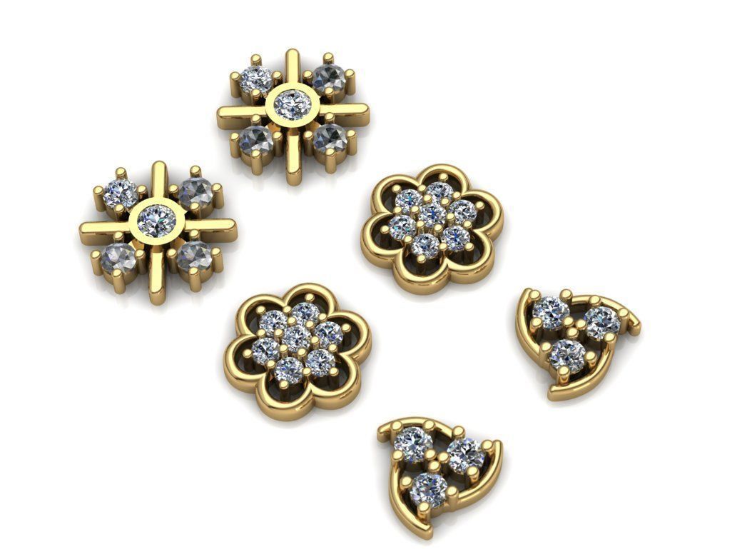 Earrings Collection 42 models Jewelry Gold 3D print model_9