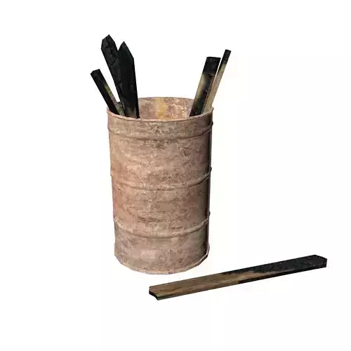 Metal barrel old PBR texture Low-poly 3D model