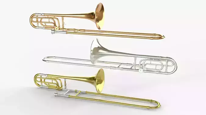 Bass Trombone  Three Types of Materials  Brass Copper and Silver