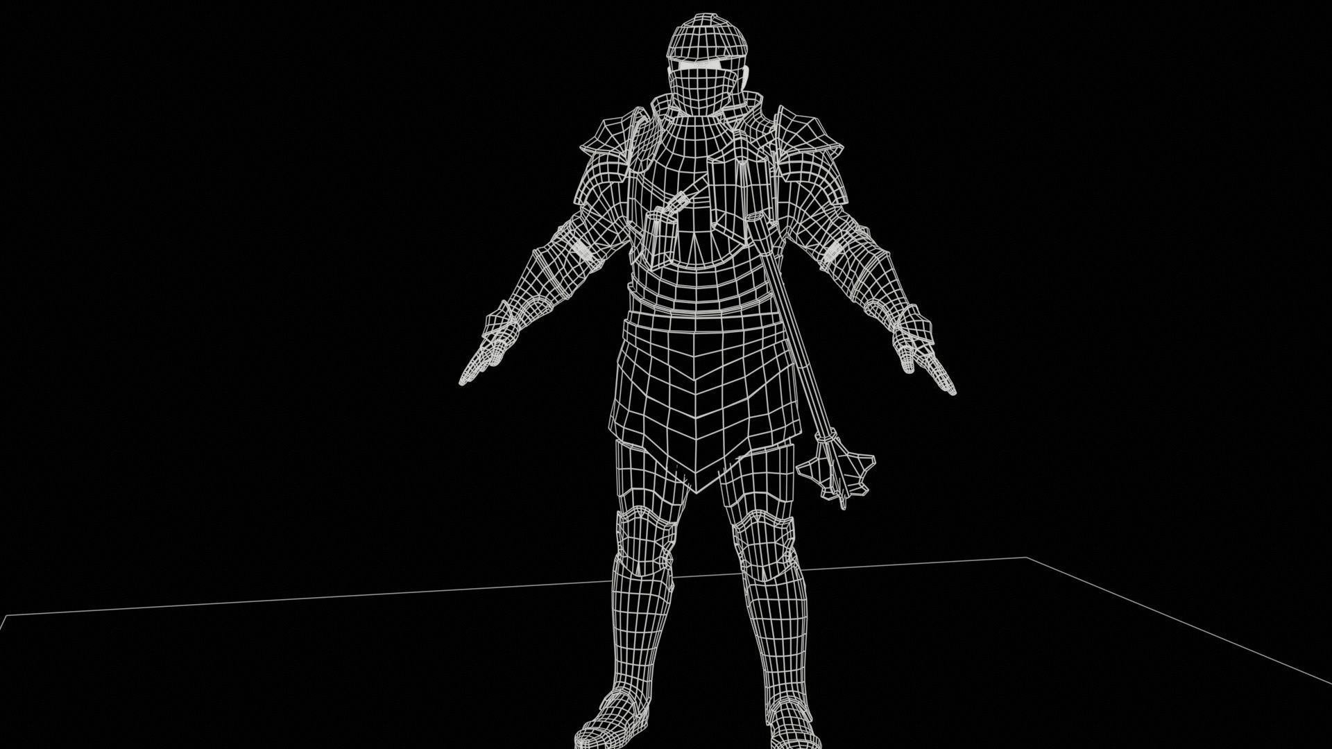 NPC Knight5 Low-poly 3D model_9