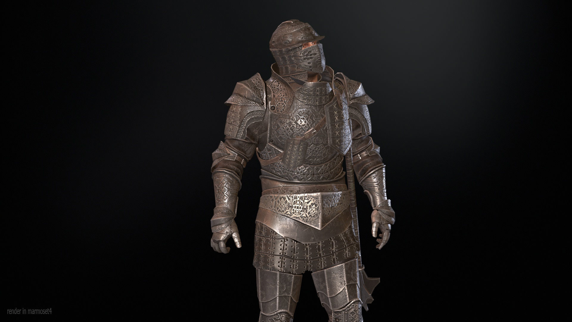 NPC Knight5 Low-poly 3D model_2