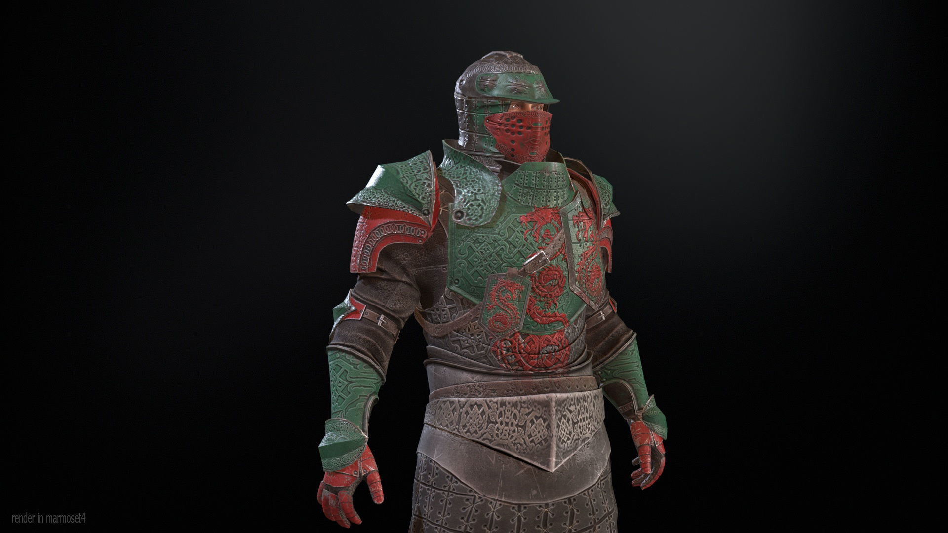 NPC Knight5 Low-poly 3D model_4