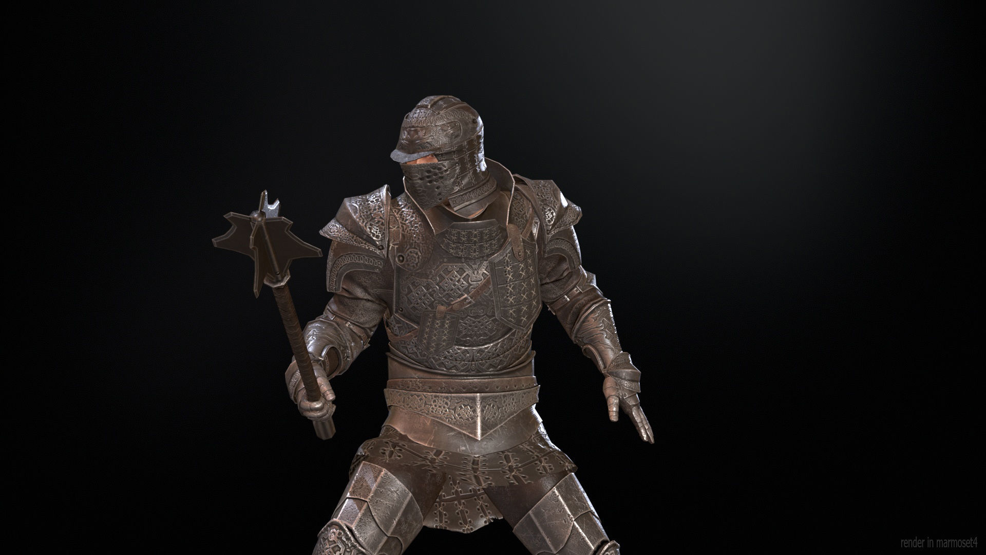 NPC Knight5 Low-poly 3D model_3