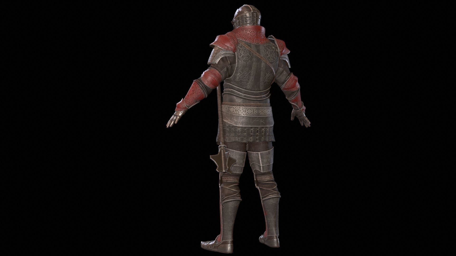 NPC Knight5 Low-poly 3D model_13