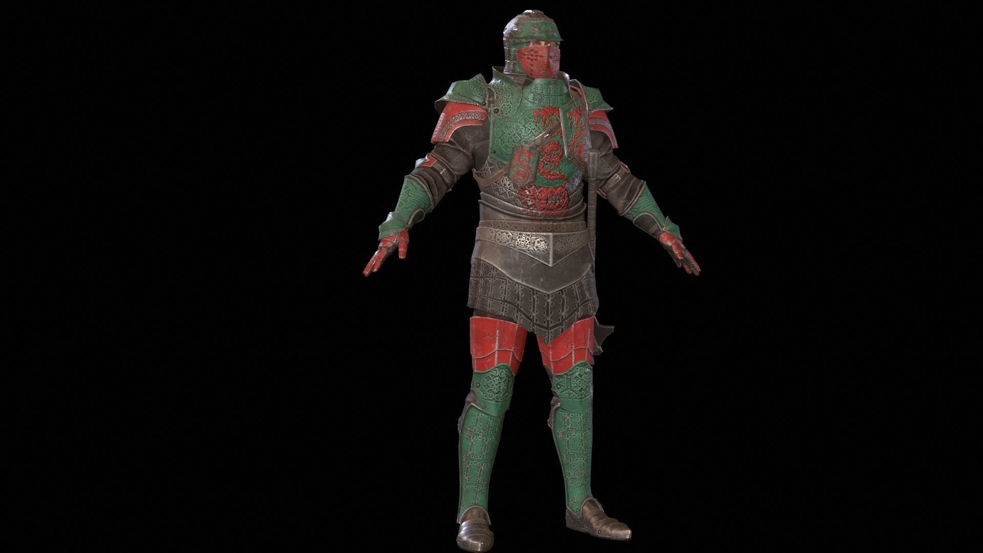 NPC Knight5 Low-poly 3D model_16