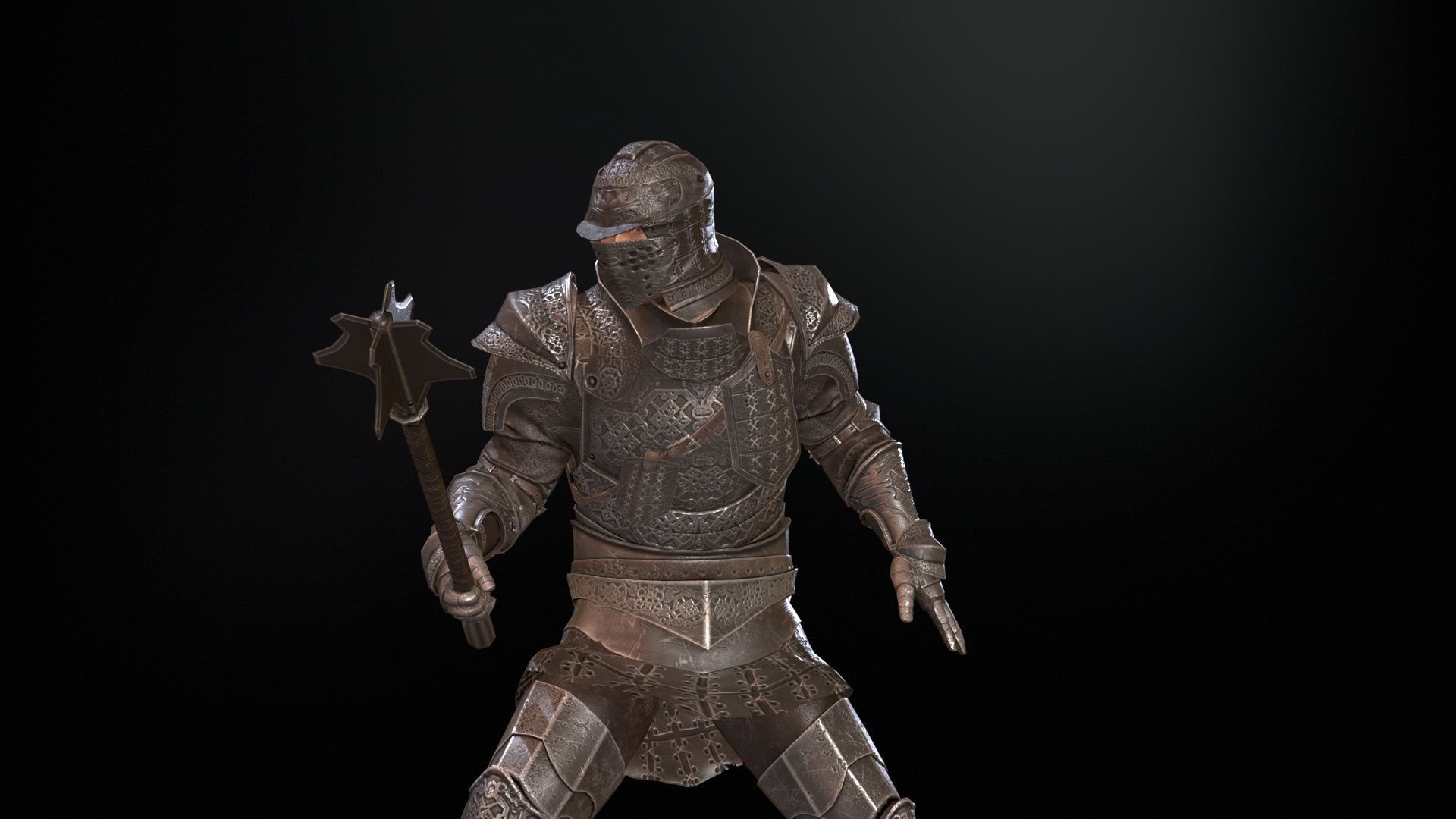 NPC Knight5 Low-poly 3D model_26