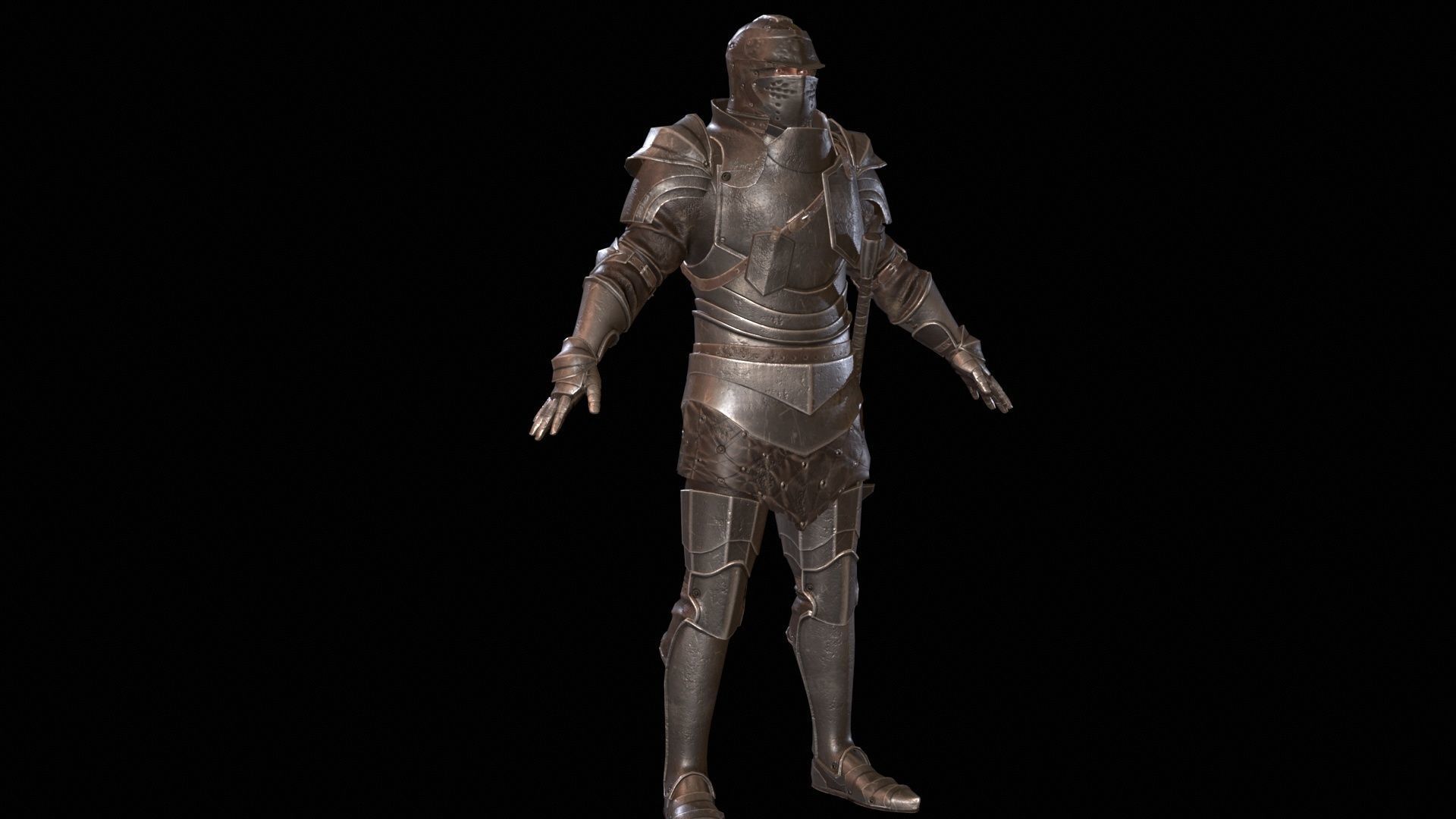 NPC Knight5 Low-poly 3D model_7