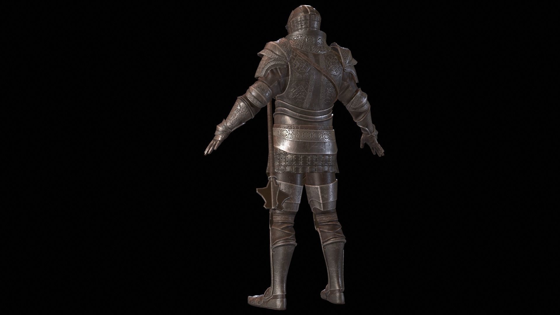 NPC Knight5 Low-poly 3D model_11