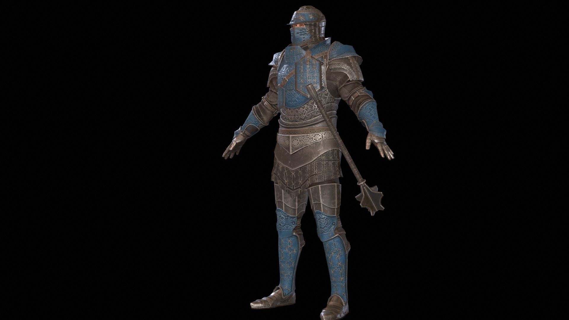 NPC Knight5 Low-poly 3D model_15