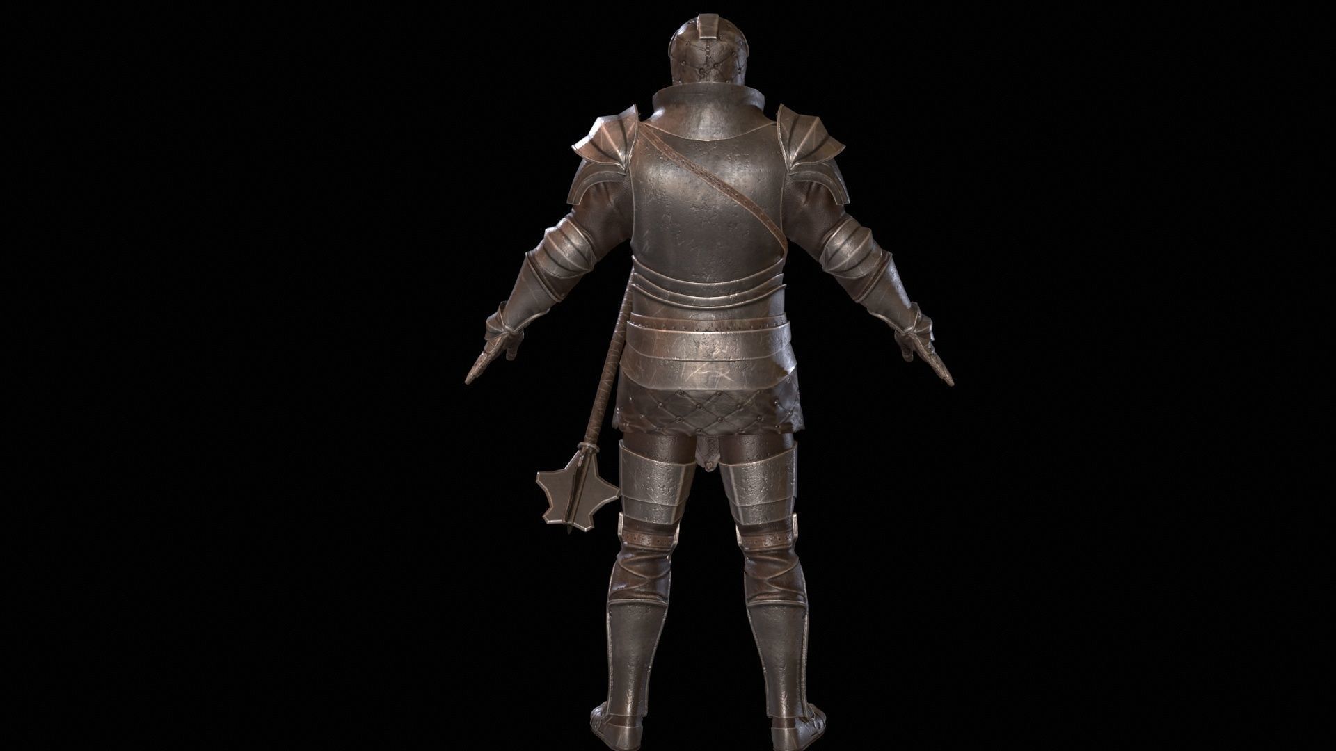 NPC Knight5 Low-poly 3D model_6