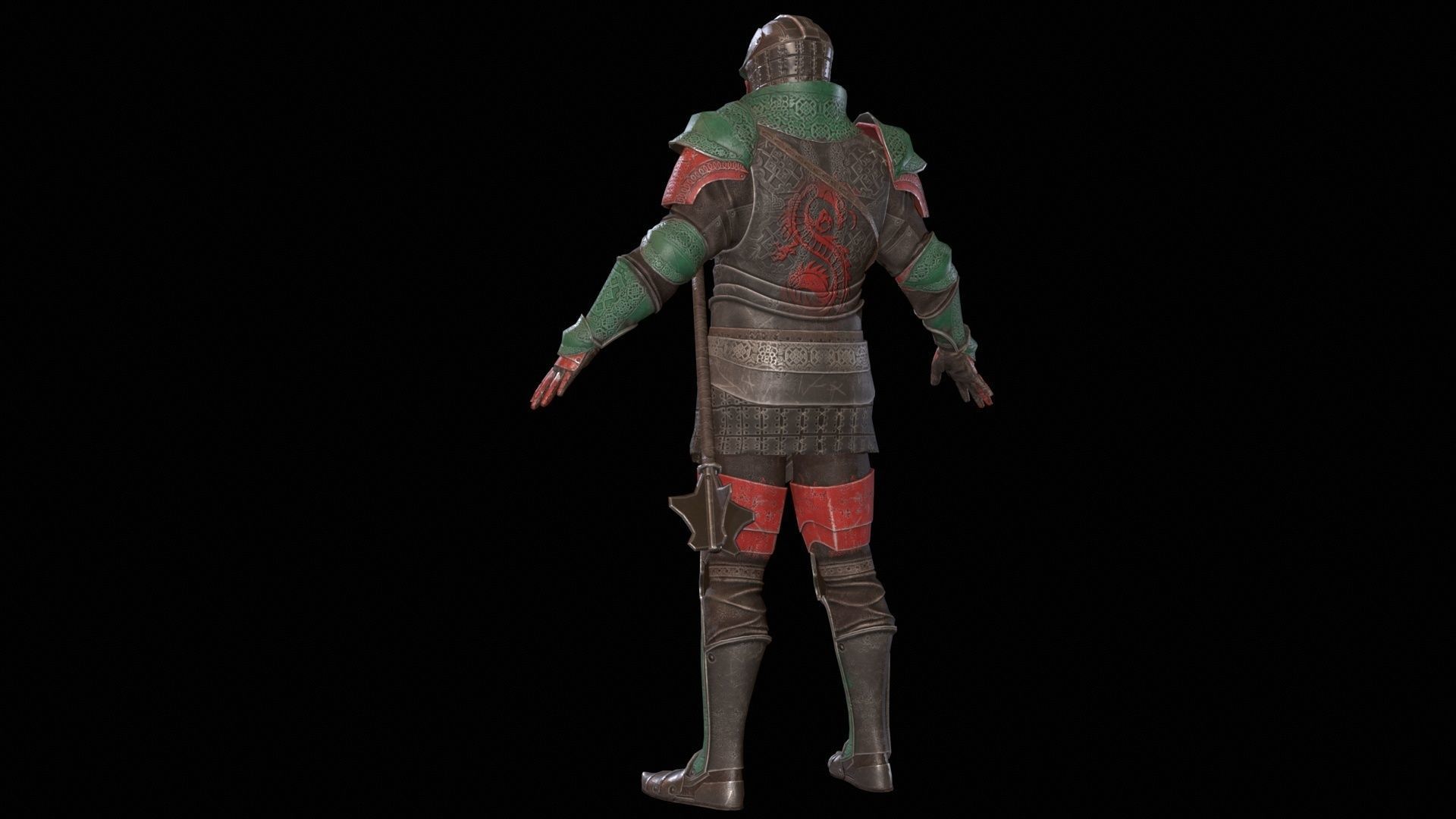 NPC Knight5 Low-poly 3D model_17