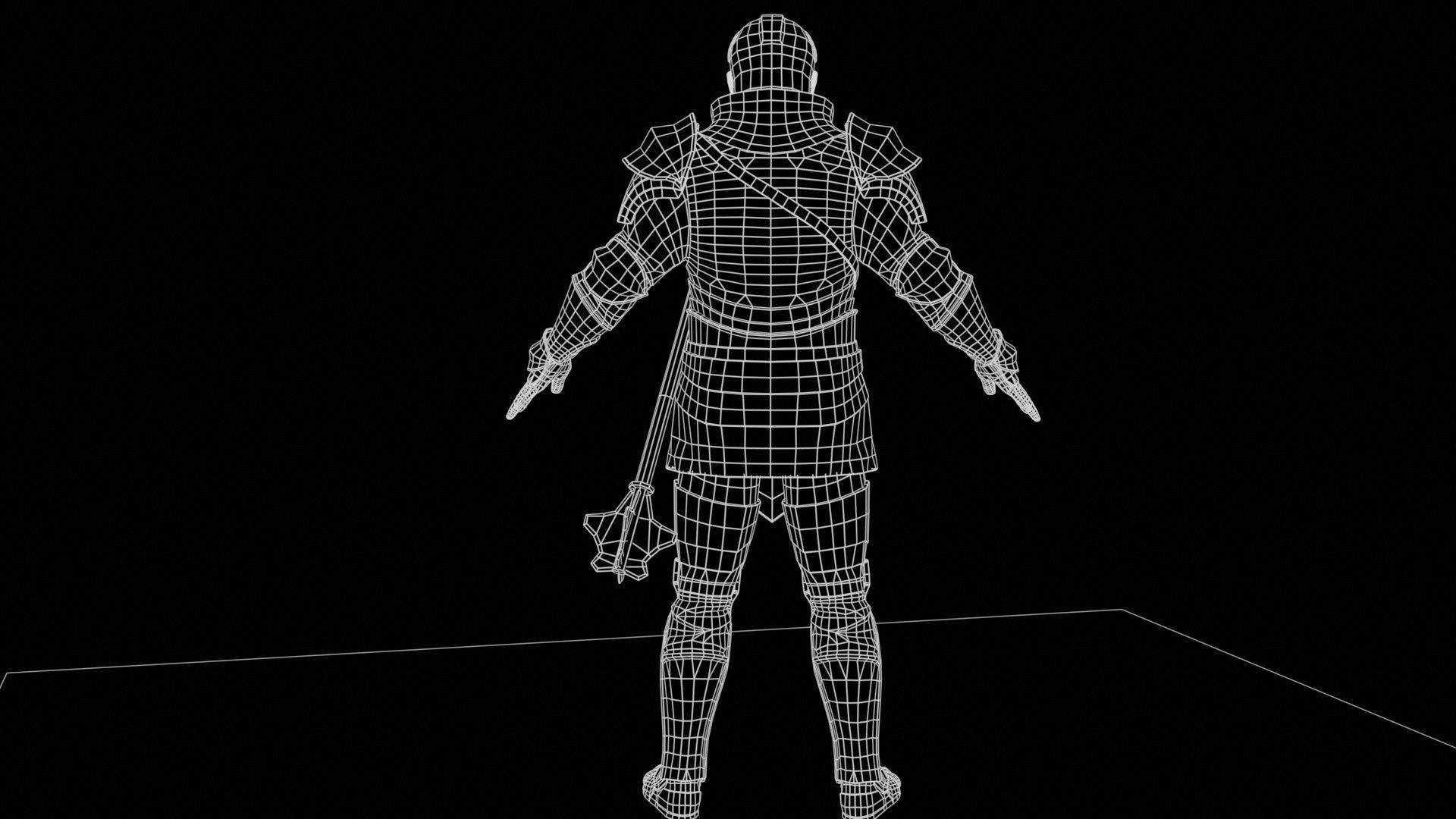 NPC Knight5 Low-poly 3D model_8