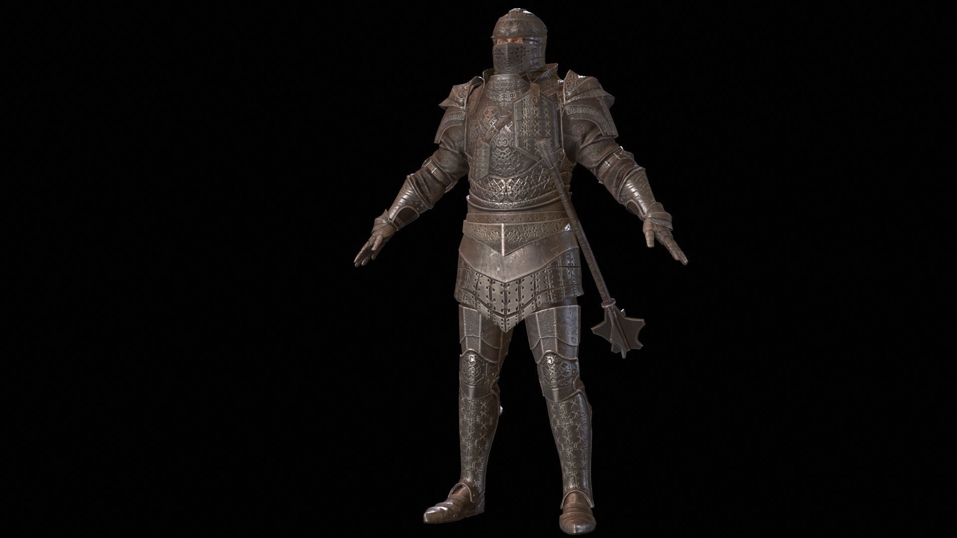 NPC Knight5 Low-poly 3D model_10