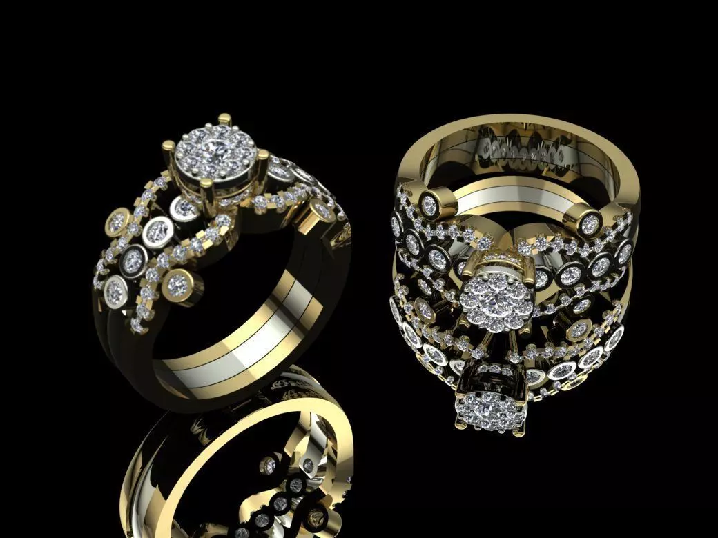 Gold Ring 3D print model_1