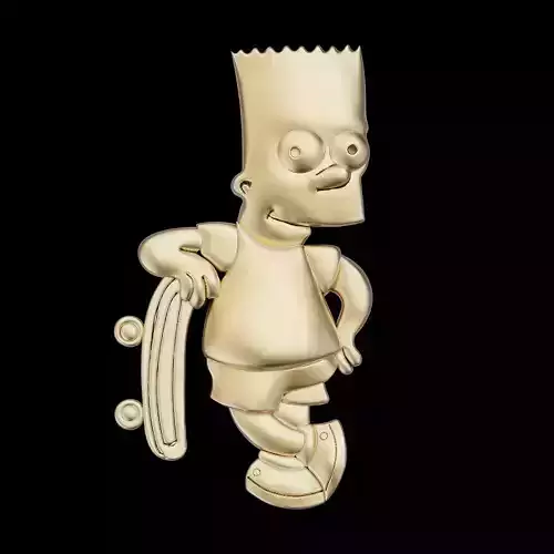 Simpson Bart cnc silver gold printable jewelry 3D model