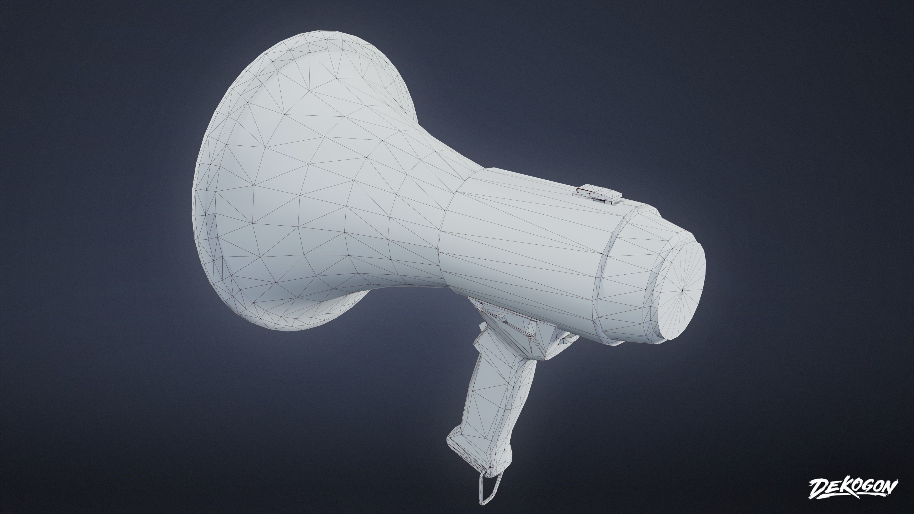 HOLLYWOOD - Megaphone 01 - LOW POLY Low-poly 3D model_5