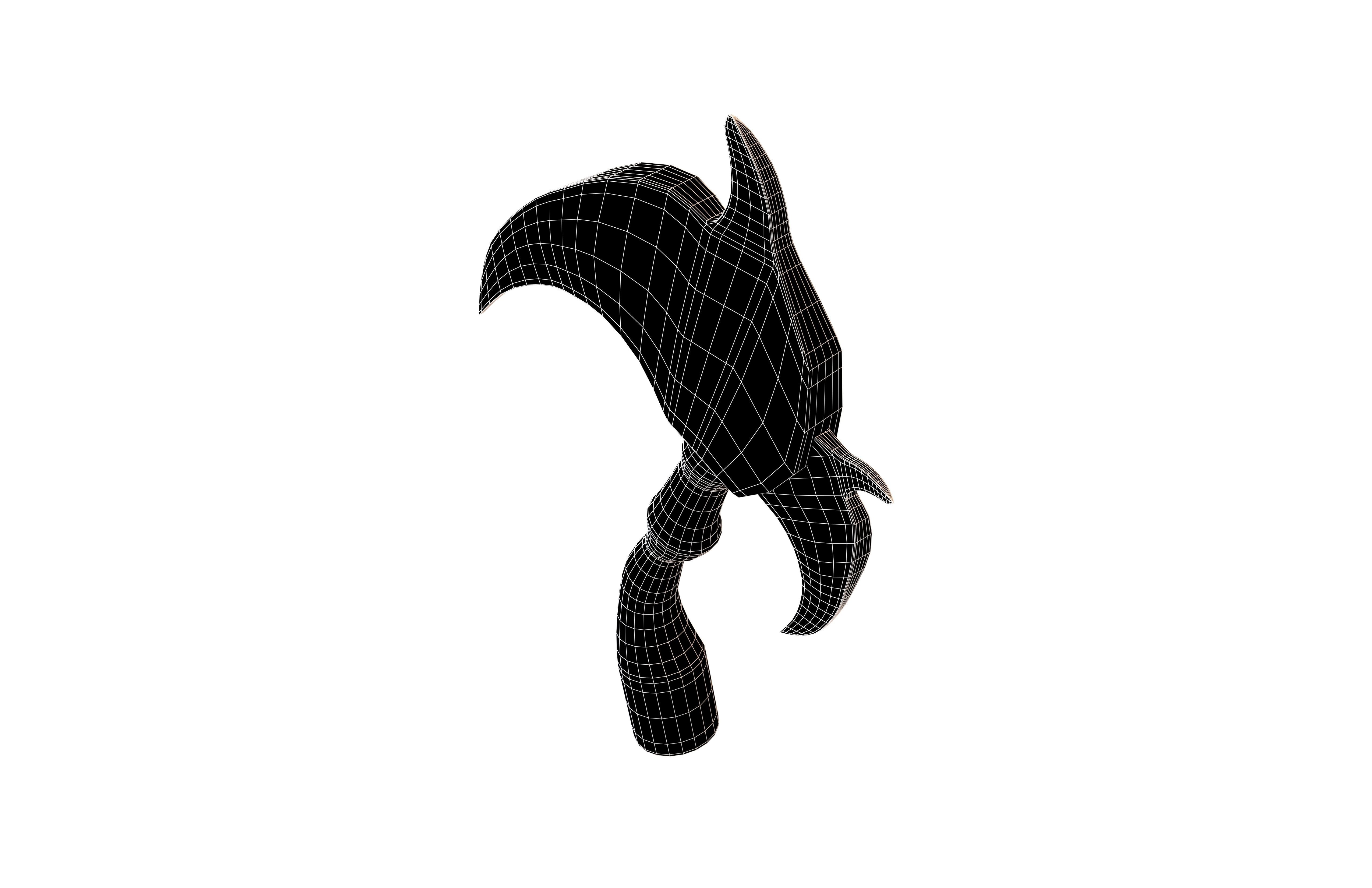 Cartoon Scythe v1 001 Low-poly 3D model_7