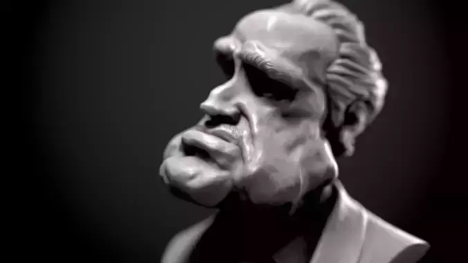 Marlon Brando - Godfather Caricature Bust 3D print model