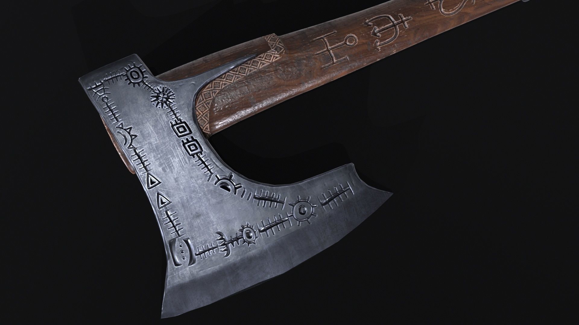 Axe-Viking Low-poly 3D model_1