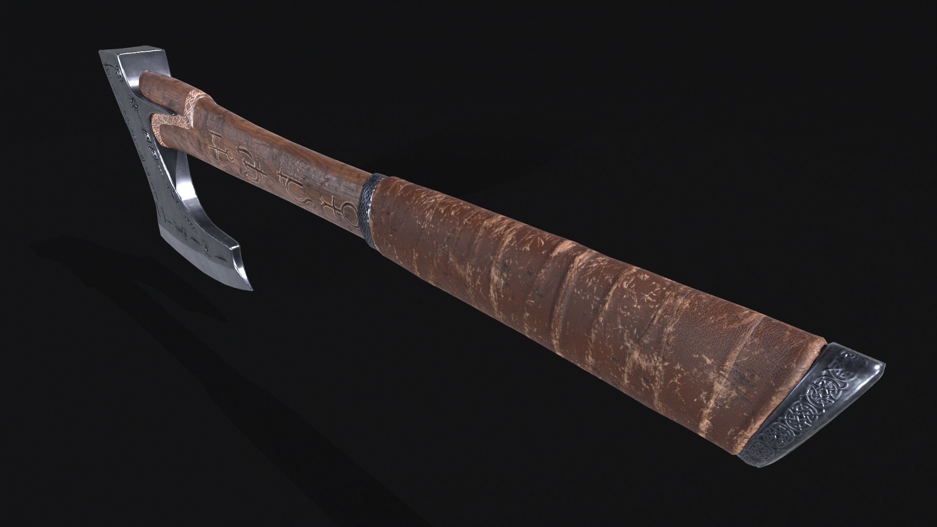 Axe-Viking Low-poly 3D model_5