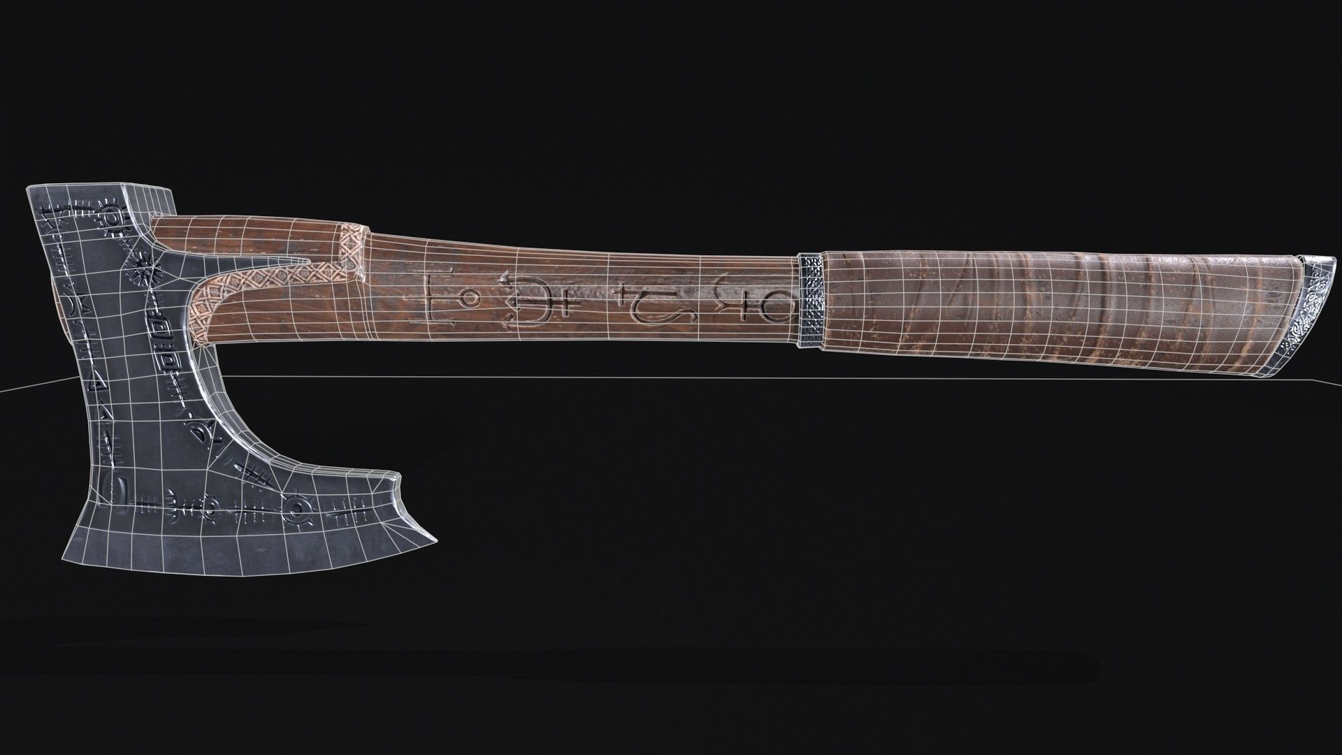 Axe-Viking Low-poly 3D model_8