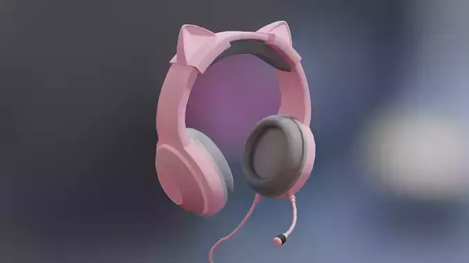 Pink cat ear headphones