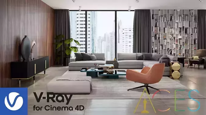Apartment Scene for Cinema 4D and Vray 6 ACES