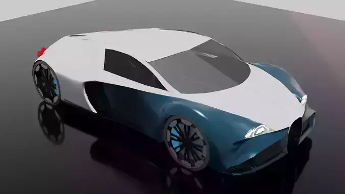  supercar concept model Low-poly 3D model