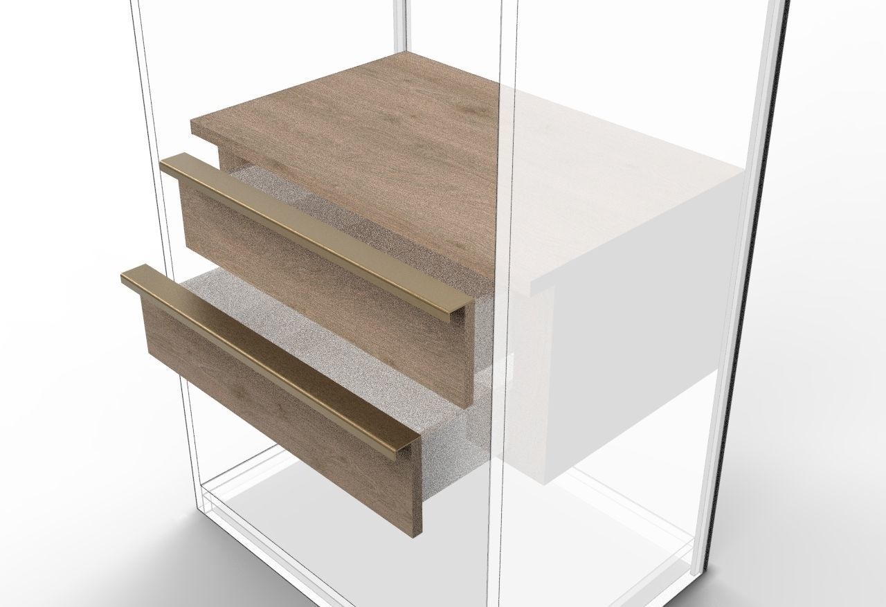 Floating drawer - 2D Low-poly 3D model_4