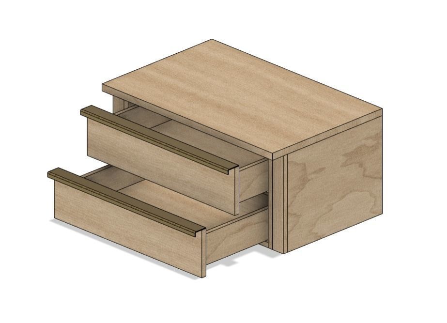 Floating drawer - 2D Low-poly 3D model_6