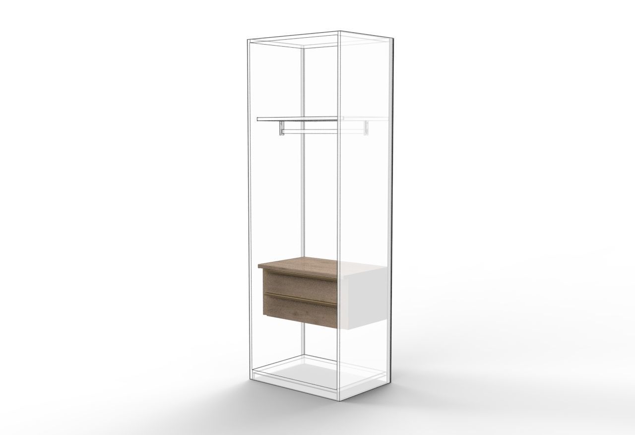 Floating drawer - 2D Low-poly 3D model_2