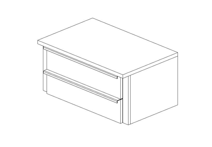 Floating drawer - 2D Low-poly 3D model_7