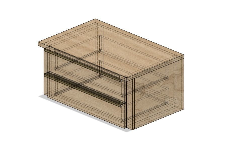 Floating drawer - 2D Low-poly 3D model_5