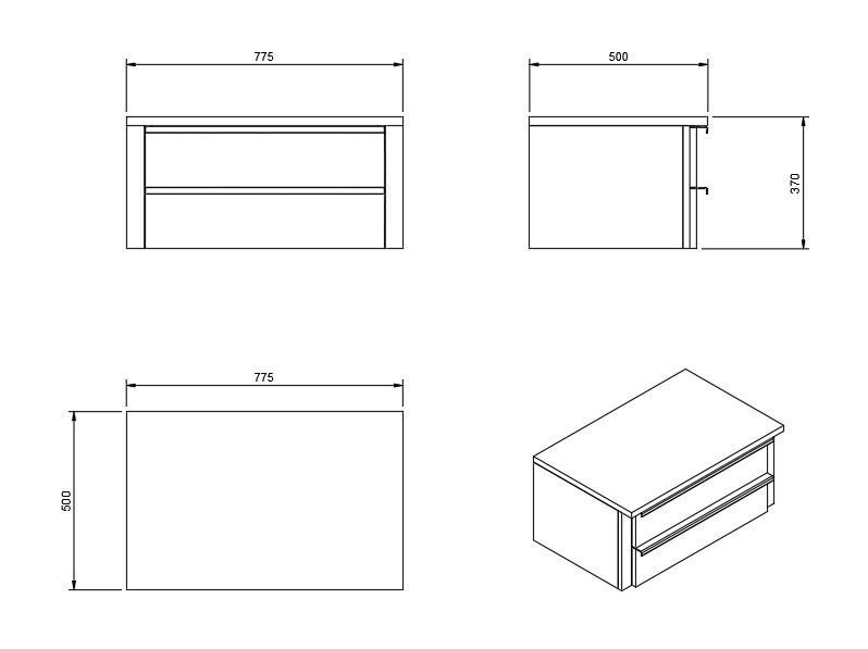 Floating drawer - 2D Low-poly 3D model_8