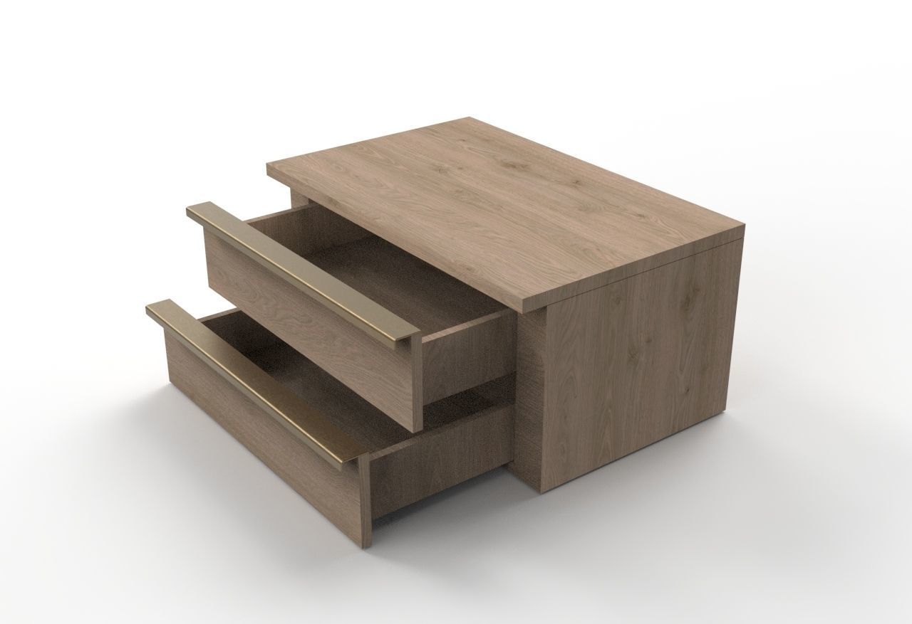 Floating drawer - 2D Low-poly 3D model_1