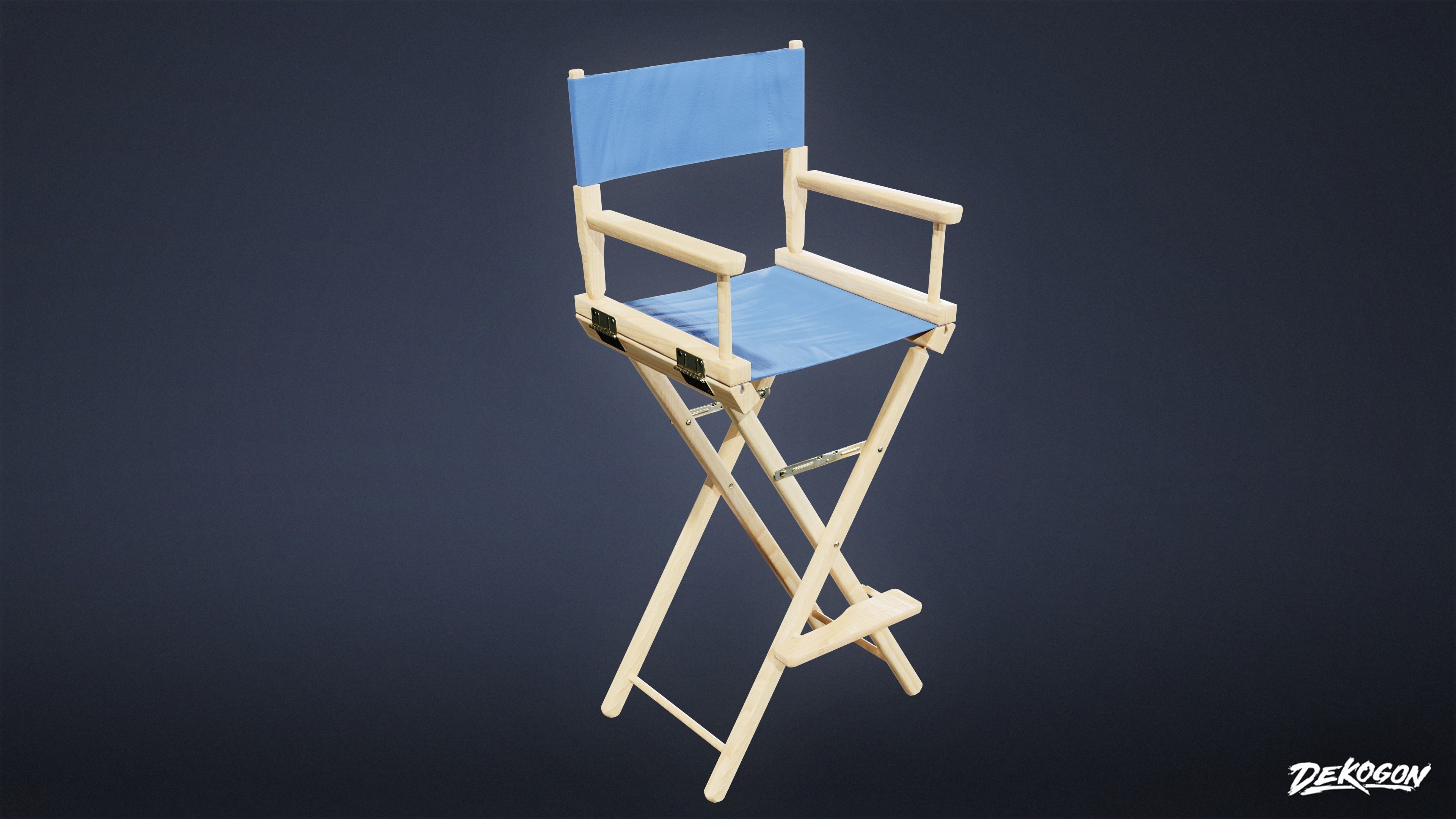 HOLLYWOOD - Production Chair 02 - LOW POLY Low-poly 3D model_3