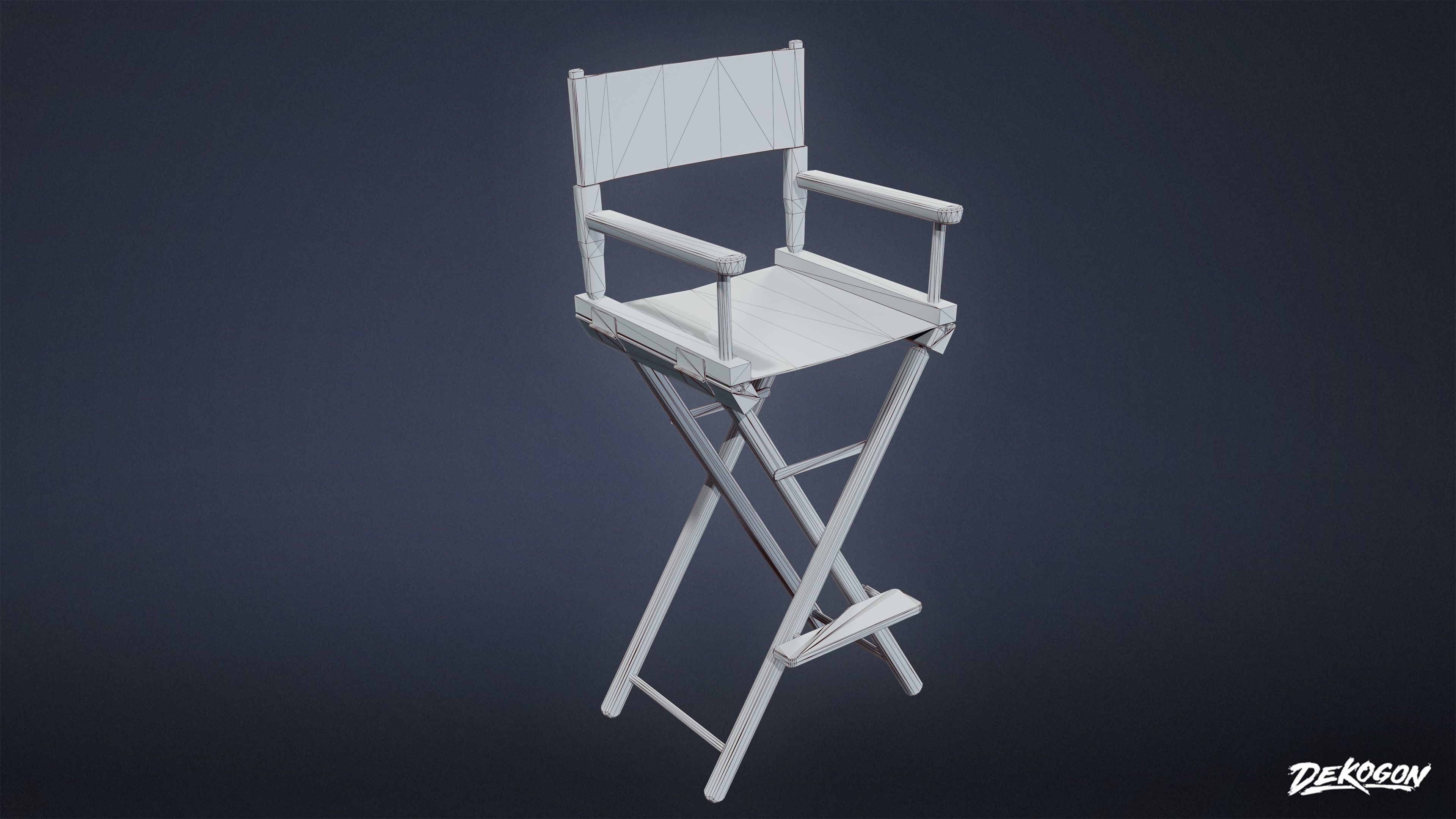 HOLLYWOOD - Production Chair 02 - LOW POLY Low-poly 3D model_5