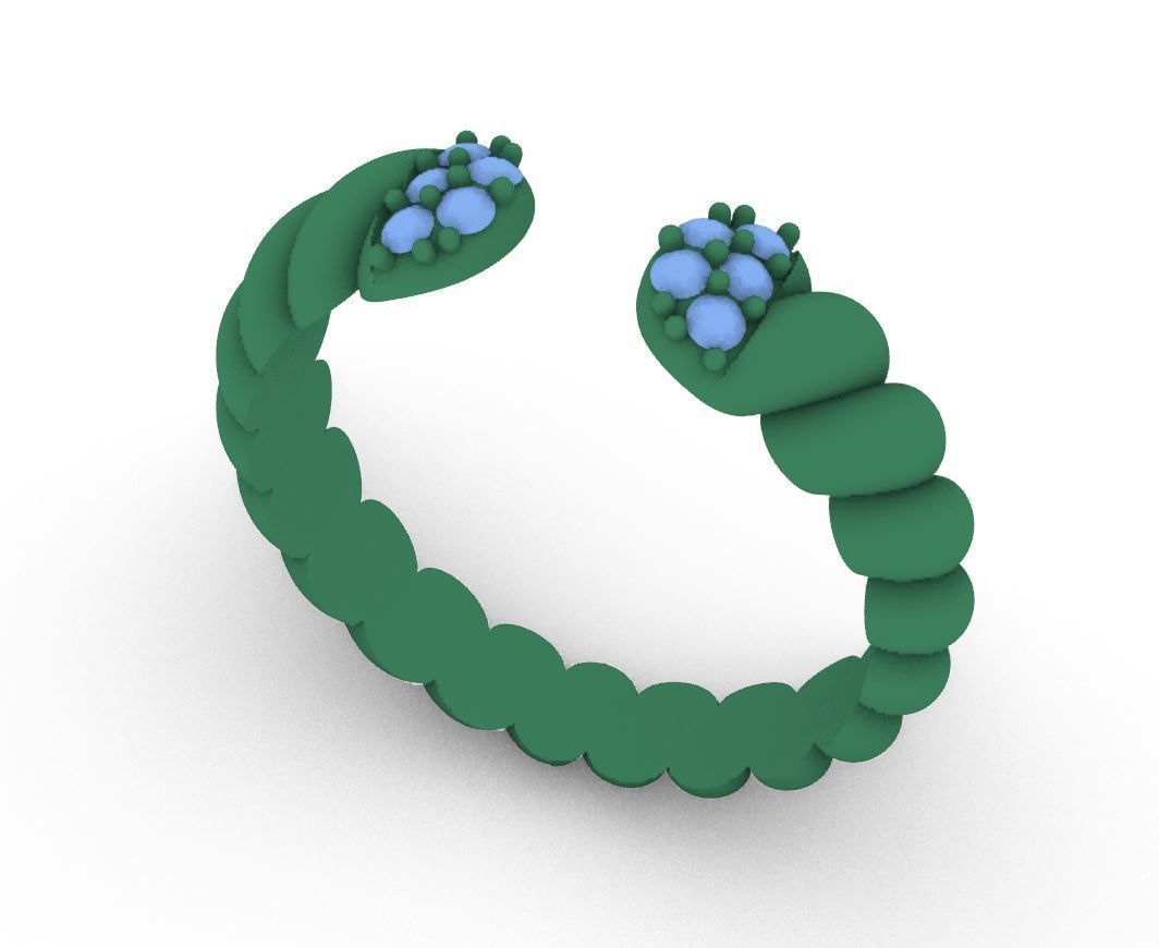 Rope ring with diamond 3D print model_1