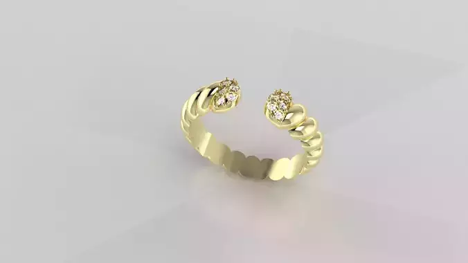 Rope ring with diamond