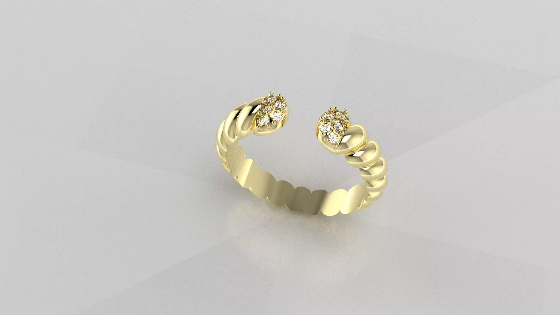 Rope ring with diamond 3D print model_0